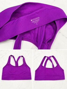 Athleta Vibrant Purple Cross-Back Sports Bra